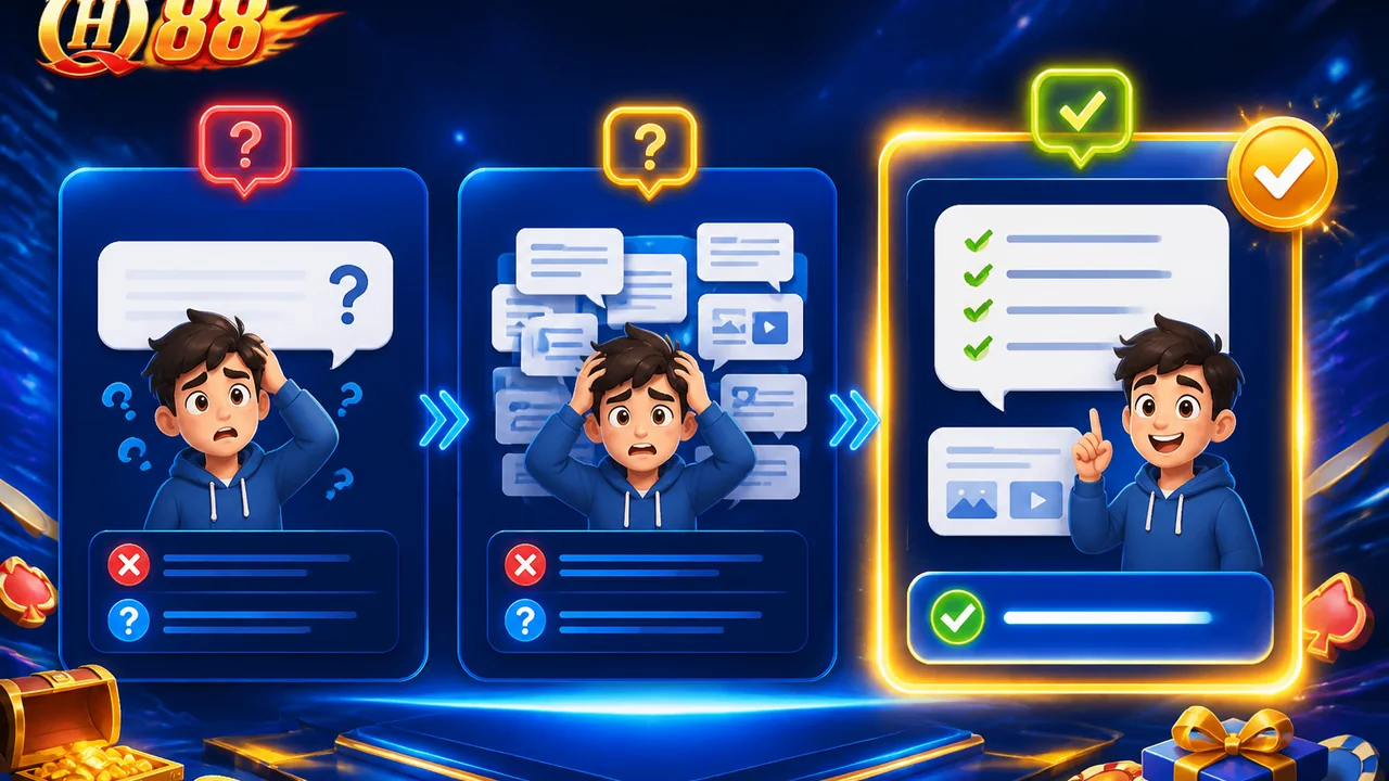 Checklist gửi câu hỏi hỗ trợ thanh toán qh88 rõ ràng cho người mới